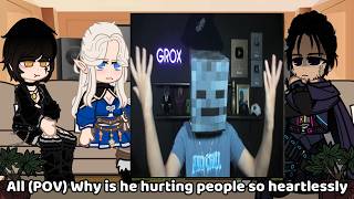 [NTR] Bad ending party React to Lihan as GROX 1,000,000 Villager MANHUNT | Minecraft gacha reacts