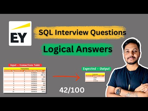data analyst sql interview questions and answers #42/100 | HSBC | SQL Tutorials | EY
