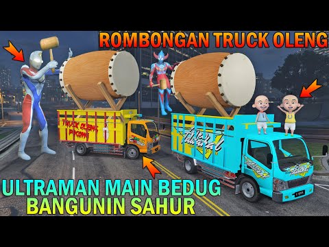 ULTRAMAN BERMAIN BEDUG RAKSASA KONVOI BANGUNIN SAHUR, UPIN IPIN SENANG