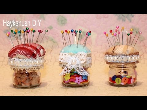 How to Make a Pincushion Jar ❀ Haykanush DIY