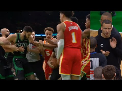 Jayson Tatum heated and held back from Onyeka Okongwu and Joe Mazzulla was loving it 😂