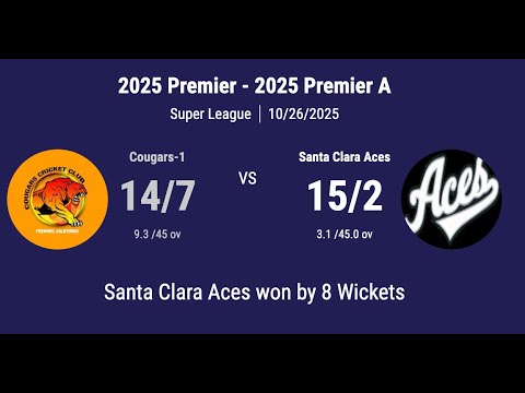 NCCA 2025 Div A Playoffs - Santa Clara Aces vs Cougars-1 (26-Oct-2025)