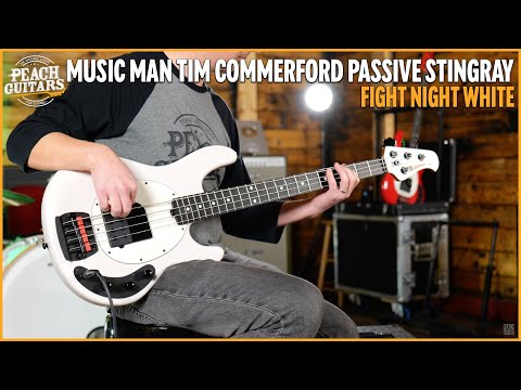 Music Man Tim Commerford Collection | Passive StingRay - Fight Night White image 12