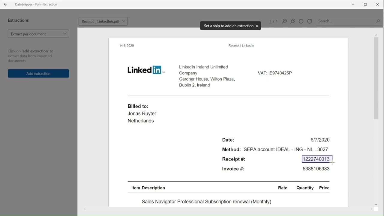 Invoice Processing with DataSnipper
