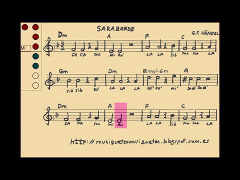 Sarabande G.F. Händel (SI melodía).  Flauta, violín, oboe, ...