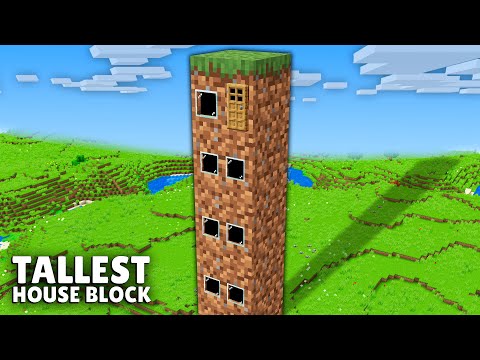 What's inside TALLEST HOUSE BLOCK in Minecraft ? I LONGEST  TINY HOUSE !