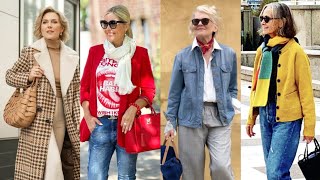 Download the video "Natural older women  over 50,60& 70 Latest fashion tips for Elegant women"