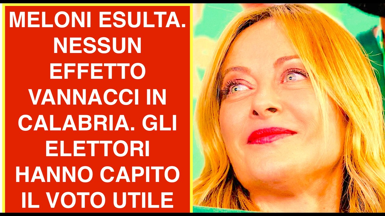 MELONI ESULTA. NESSUN EFFETTO VANNACCI IN CALABRIA. GLI ELETTORI HANNO CAPITO IL VOTO UTILE