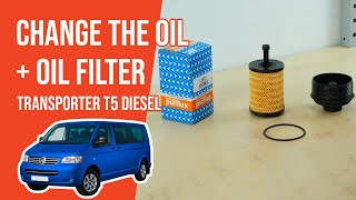 Youtube thumbnail of video "Change the oil and the oil filter Transporter T5 2.5 TDI 🛢"