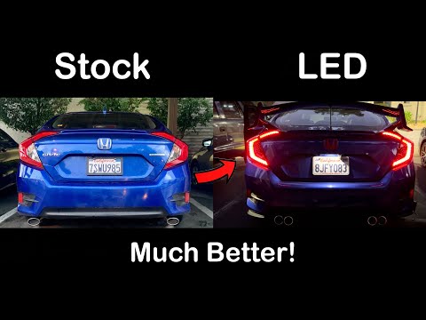 Beautiful LED Taillights for Honda Civic 10th Gen Sedan 2016-2021 Brake Lights DIY SINYATO INDUST