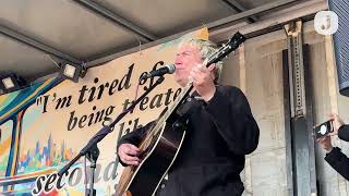 The Mary Wallopers perform for protesters as Garvaghy Road stand-off continues