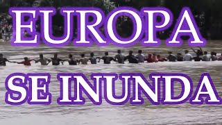 #inundaciones inundaciones Europa continua inundandose  Se forma cadena humana para cruzar rio