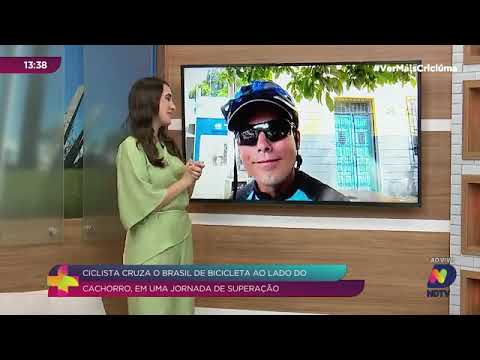 Eu que apareci na TV sul de SC bike viajante Meleiro SC 