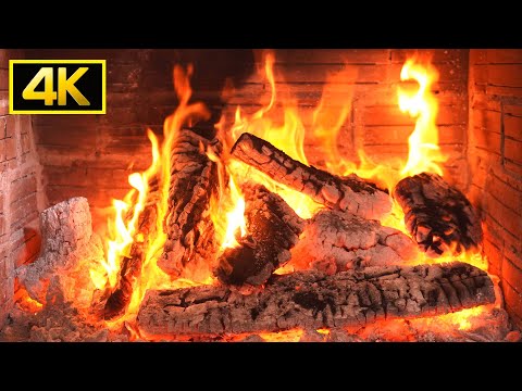 Perfect Night With Relaxing Fireplace Burning 🔥🔥 | 4K Fireplace With Crackling Fire Sounds 10 Hours