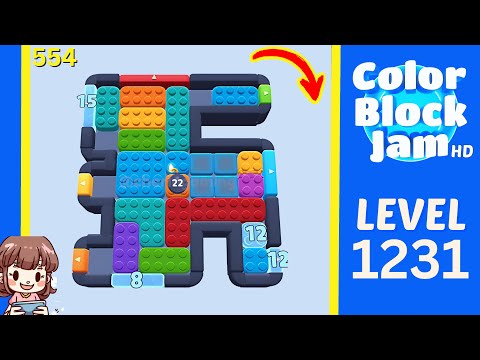 Color Block Jam Level 554 (1231) Solution Walkthrough