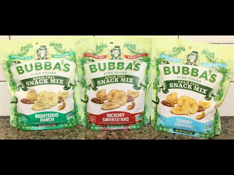 Bubba’s Fine Foods Grain Free Snack Mix: Righteous Ranch, Hickory Smoked BBQ, Savory Original