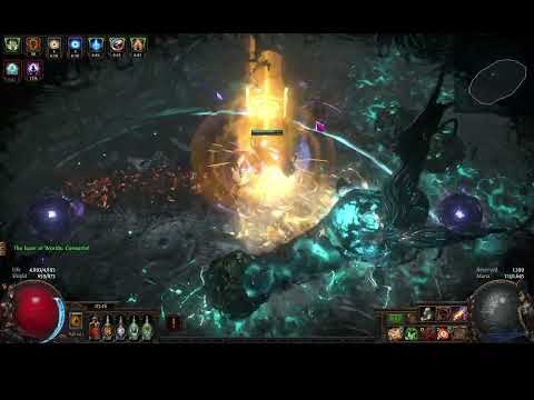 Path of Exile [3.17] Sporeguard Incinerate Elementalist Budget Setup vs. Eater of Worlds -- 2 Deaths
