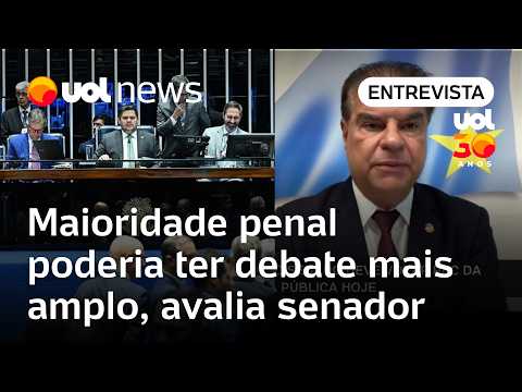 Maioridade penal merecia debate mais amplo, diz senador: ‘Liderados acabam acompanhando lideranças’