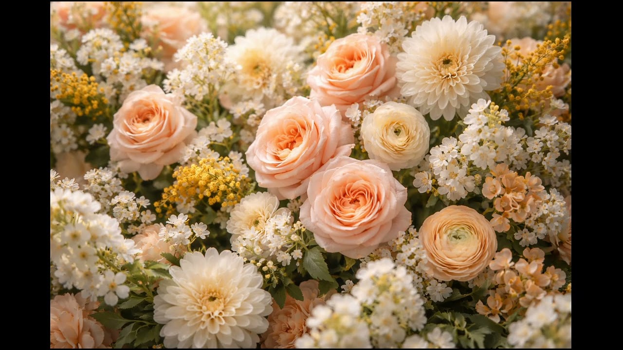 Delicate Bouquet Spring Flowers | 4K Wallpaper | Floral Background | High Quality Digital Wallpaper