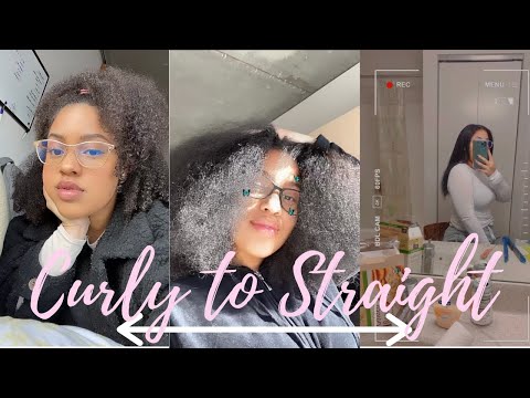 THE FIRST TIME STRAIGHTENING MY HAIR IN 3 YEARS!!