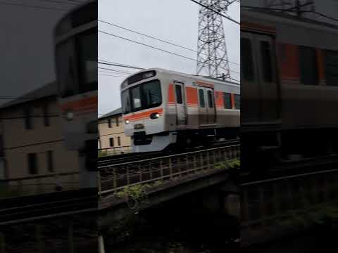 台風６号に伴う大雨の中の３１５系電車時速１３０キロメートル運転走行活躍ぶり７８０
