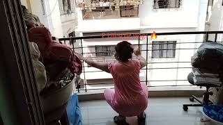 Balcony cleaning vlog 🔥/pink nighty vlog 🔥#c