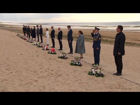 D-Day: cérémonie des chefs d'Etats sur la plage de Juno Beach | AFP Images