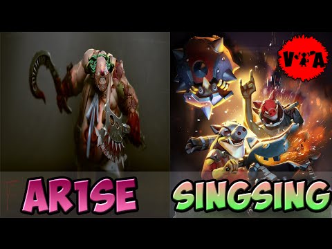 Ar1se 6000 MMR Plays Pudge | SingSing 6500 MMR Plays Techies | Dota 2