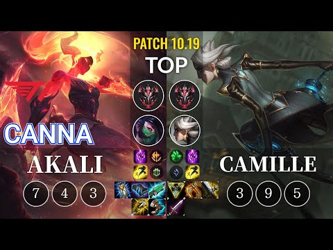 T1 Canna Akali vs Camille Top - KR Patch 10.19