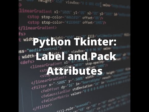 Python Tkinter Label And Pack Attributes