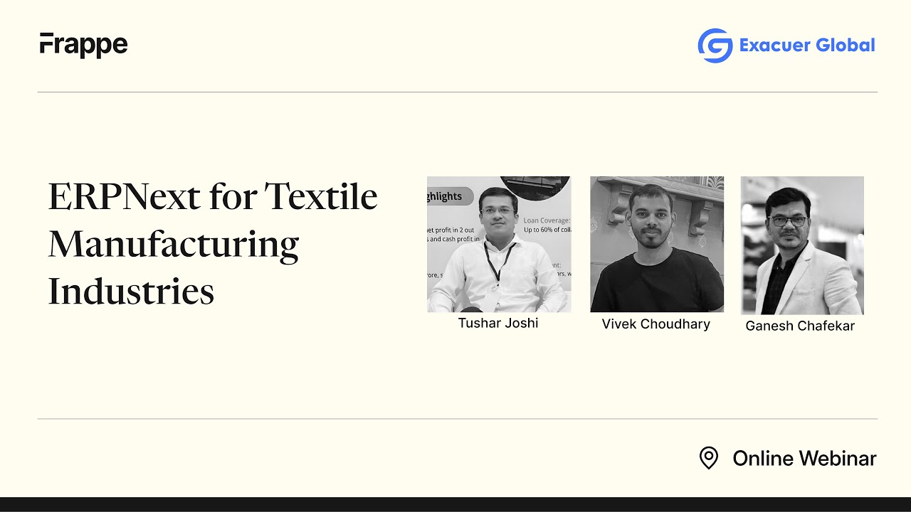 ERPNext for Textile Manufacturing Industries | Exacuer Global