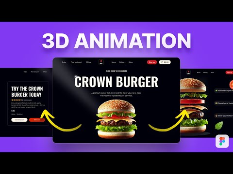 3D Animated Hamburger Website Figma Tutorial  Smart Animate Scroll Effect