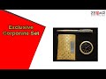 3 In 1 Gift Set Card Holder Diamond Pen Analog Clock ZEGAR ZED Gifts 568