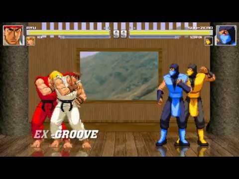 M.U.G.E.N: Ryu and Ken vs. Sub-Zero and Scorpion