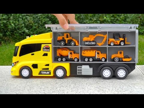 汽车仓库玩具：挖掘机、铲车、搅拌车、压路机，儿童玩具车模型【玩具帮帮堂】