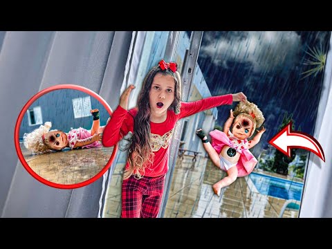 My little sister put the strange doll out in the rain!!