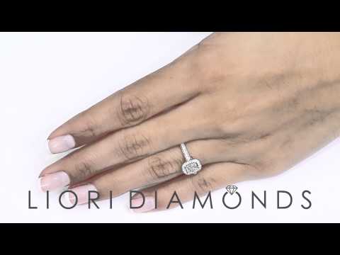 ER-SOLD-091 - 1.10 Carat F-VS1 Radiant Cut Diamond Engagement Ring 18k Pave Halo Vintage Style