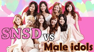 When SNSD Girls Generation Meet Male idols Funny and Romance Moments ft (super junior Exo and more.)