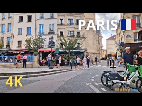 Paris, France - walking tour in the 5th arrondissement of Paris - Paris 4K