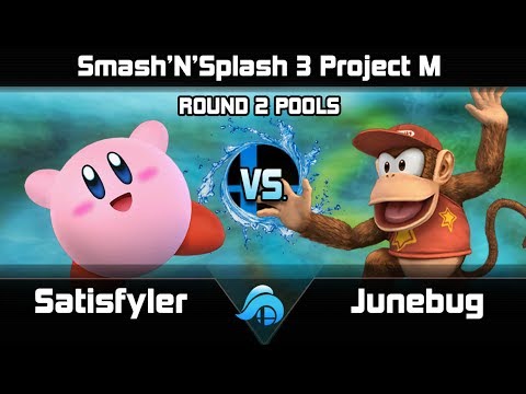 Smash n Splash 3 Project M Round 2 Pools - Satisfyler (Kirby) vs. Junebug (Diddy Kong)