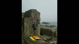 Video thumbnail of カペリーニ, 1級 (7a). 侍浜 (Samuraihama)
