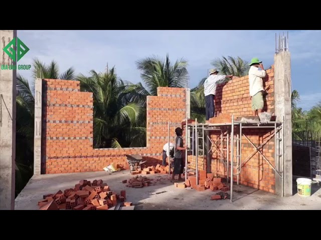 Thi công thực tế – biệt thự nhà vườn 2 tầng tại Vĩnh long