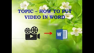 How to add a video in word in 3 minutes !!