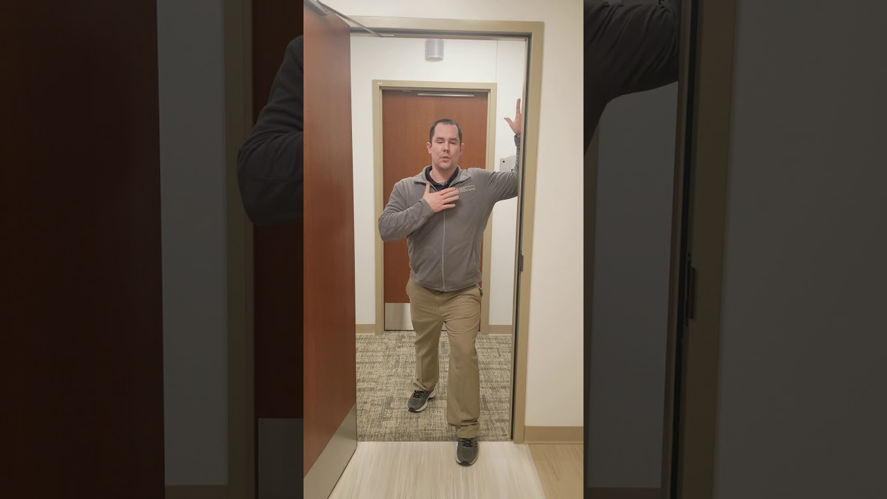 Pectoralis Major Doorway Stretch with WDH Athletic Trainer Jonathon Mousette - YouTube