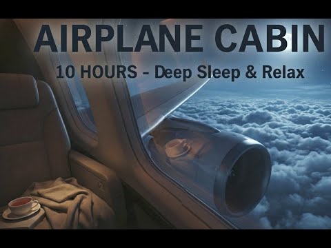 Night Flight Airplane White Noise for Sleep (10 Hours) - Deep Sleep & Relaxing Cabin Sound