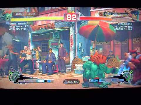 SSF4 AE: satsui-atsushi (Blanka) vs dynamic318 (M. Bison)