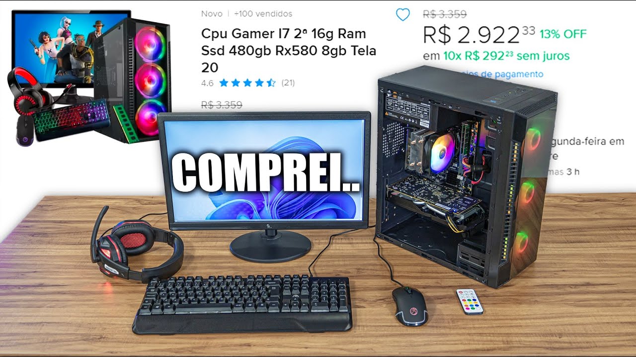I BOUGHT A COMPLETE GAMER PC FOR 2,900 REAIS ON MERCADO LIVRE AND IT CAME WITH A SILLY BUT SERIOU...