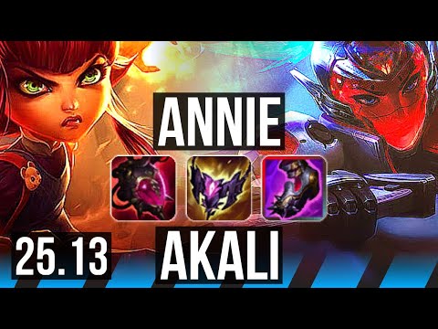 ANNIE vs AKALI (MID) | Legendary, 12/2/6 | EUW Grandmaster | 25.13