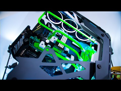 $3700 Custom WATER COOLED Gaming PC Build 2019 - Antec Torque Time Lapse