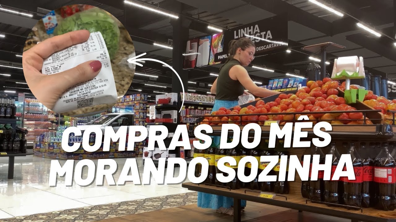 COMPRAS DO MÊS NO SUPERMERCADO MORANDO SOZINHA (achei que fosse ficar bem mais caro!) 😱🛒❤️